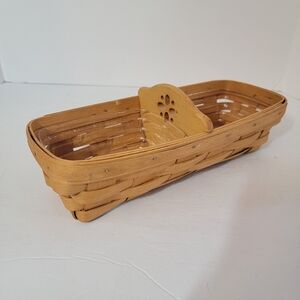 Vintage longaberger cracker muffin basket with wood divider Plastic Liners 1996